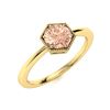 Image 2 : Natural 0.71 CTW Morganite Solitaire Ring 14K Yellow Gold