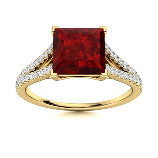 Natural 1.27 CTW Garnet & Diamond Engagement Ring 18K Yellow Gold