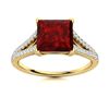 Image 1 : Natural 1.27 CTW Garnet & Diamond Engagement Ring 18K Yellow Gold