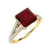 Image 2 : Natural 1.27 CTW Garnet & Diamond Engagement Ring 18K Yellow Gold
