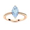 Image 1 : Natural 0.81 CTW Aquamarine Solitaire Ring 18K Rose Gold