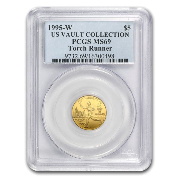 1995-W Gold $5 Commem Olympic Torch Runner MS-69 PCGS