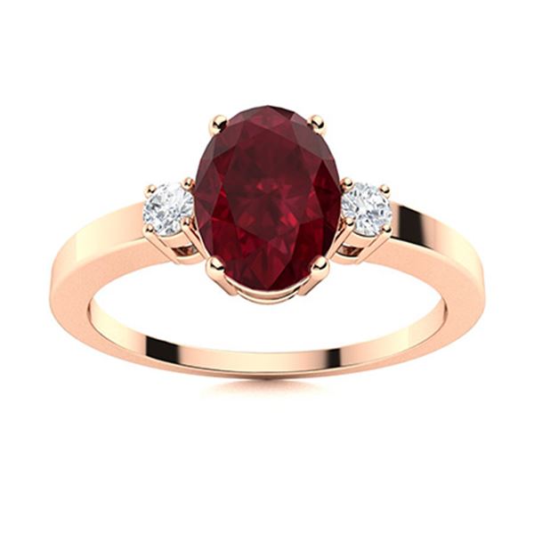 Natural 2.94 CTW Ruby & Diamond Engagement Ring 14K Rose Gold