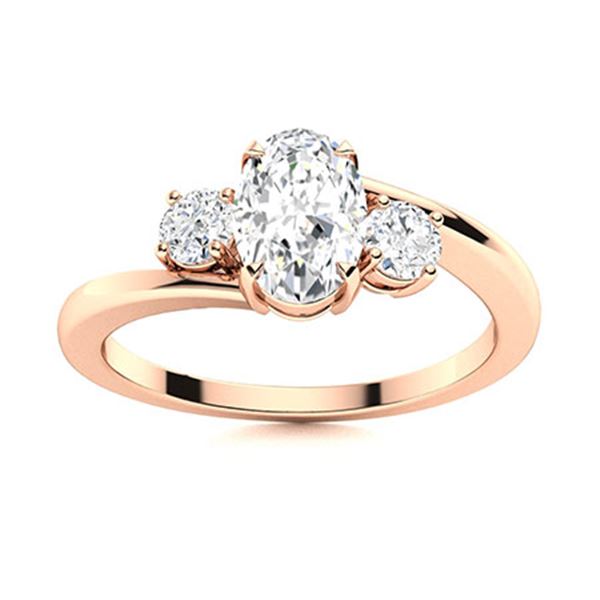 Natural 1.25 CTW Topaz Solitaire Ring 14K Rose Gold