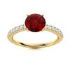 Image 1 : Natural 1.47 CTW Garnet & Diamond Engagement Ring 18K Yellow Gold