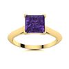 Image 1 : Natural 0.71 CTW Amethyst Solitaire Ring 14K Yellow Gold