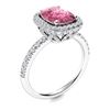 Image 2 : Natural 3.06 CTW Tourmaline & Diamond Engagement Ring 14K White Gold