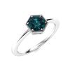 Image 2 : Natural 0.61 CTW Blue Diamond Solitaire Ring 14K White Gold
