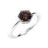 Image 2 : Natural 1.21 CTW Smoky Quartz Solitaire Ring 14K White Gold
