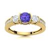 Image 1 : Natural 0.82 CTW Tanzanite & Diamond Engagement Ring 18K Yellow Gold
