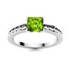 Image 1 : Natural 0.46 CTW Peridot Solitaire Ring 18K White Gold