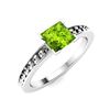 Image 2 : Natural 0.46 CTW Peridot Solitaire Ring 18K White Gold