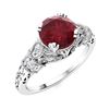 Image 2 : Natural 1.36 CTW Ruby & Diamond Engagement Ring 14K White Gold