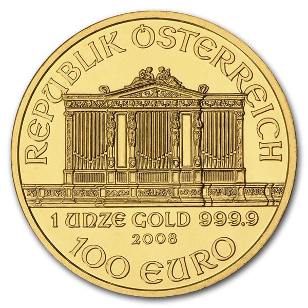 2008 Austria 1 oz Gold Philharmonic BU