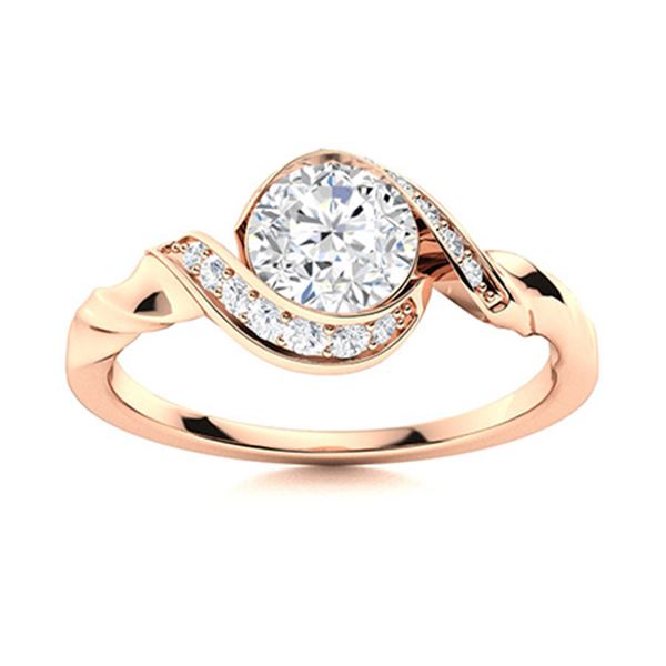 Natural 1.39 CTW Diamond Solitaire Ring 14K Rose Gold