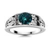 Image 1 : Natural 0.82 CTW Blue Diamond Solitaire Ring 18K White Gold