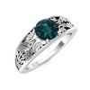 Image 2 : Natural 0.82 CTW Blue Diamond Solitaire Ring 18K White Gold
