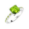 Image 2 : Natural 0.94 CTW Peridot & Diamond  Engagement Ring 14K White Gold