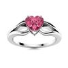Image 1 : Natural 0.42 CTW Tourmaline Solitaire Ring 18K White Gold