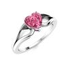 Image 2 : Natural 0.42 CTW Tourmaline Solitaire Ring 18K White Gold