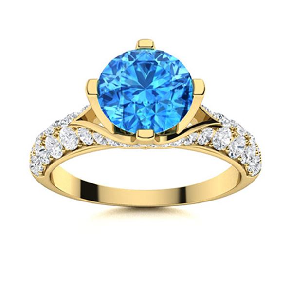 Natural 2.03 CTW Topaz & Diamond Engagement Ring 14K Yellow Gold