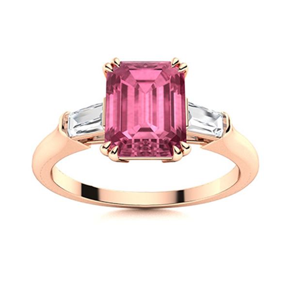 Natural 1.71 CTW Tourmaline & Diamond Engagement Ring 18K Rose Gold