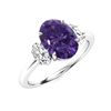 Image 2 : Natural 2.05 CTW Amethyst & Diamond Engagement Ring 14K White Gold