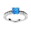 Image 1 : Natural 0.81 CTW Topaz Solitaire Ring 18K White Gold