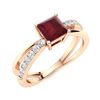 Image 2 : Natural 1.25 CTW Ruby & Diamond Engagement Ring 18K Rose Gold