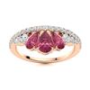 Image 1 : Natural 1.10 CTW Tourmaline & Diamond Engagement Ring 18K Rose Gold