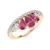 Image 2 : Natural 1.10 CTW Tourmaline & Diamond Engagement Ring 18K Rose Gold