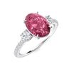 Image 2 : Natural 2.93 CTW Tourmaline & Diamond Engagement Ring 18K White Gold