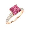 Image 2 : Natural 1.14 CTW Tourmaline & Diamond Engagement Ring 18K Rose Gold
