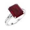 Image 2 : Natural 6.68 CTW Ruby & Diamond Engagement Ring 14K White Gold