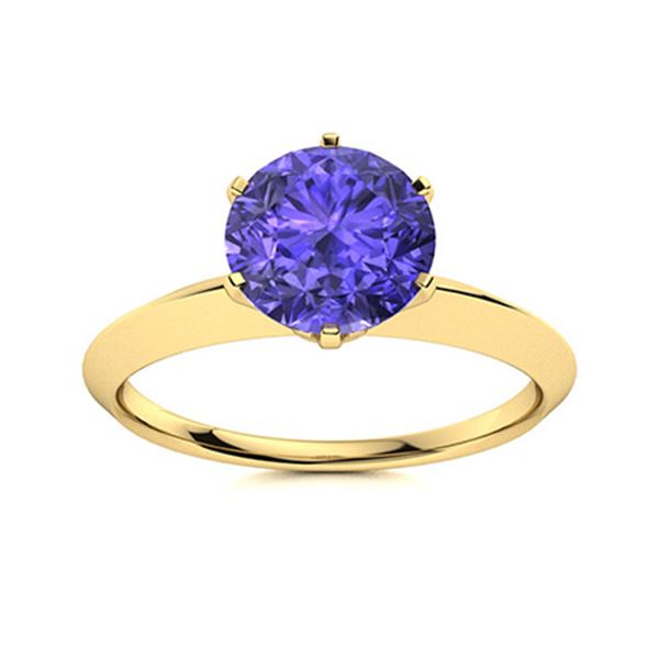 Natural 1.42 CTW Tanzanite Solitaire Ring 18K Yellow Gold