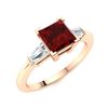 Image 2 : Natural 1.66 CTW Garnet & Diamond Engagement Ring 14K Rose Gold