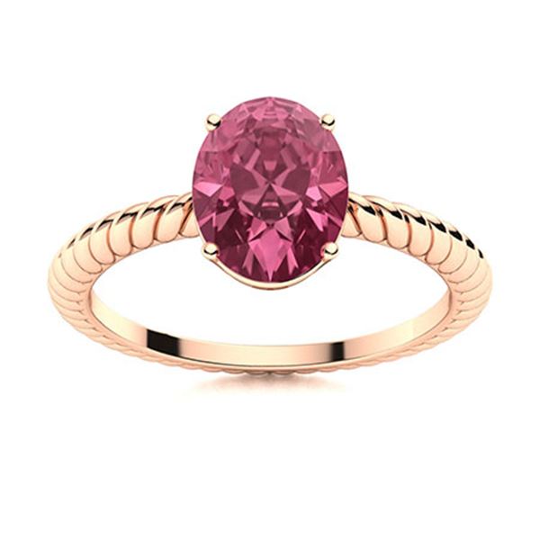 Natural 3.27 CTW Tourmaline Solitaire Ring 18K Rose Gold