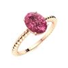 Image 2 : Natural 3.27 CTW Tourmaline Solitaire Ring 18K Rose Gold