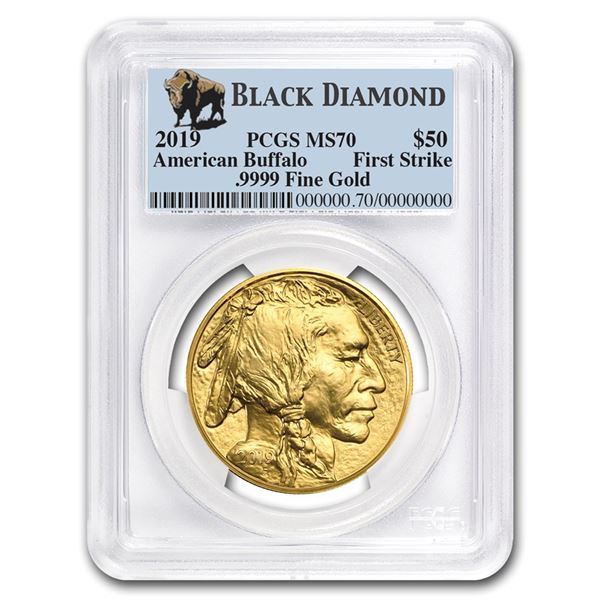 2019 1 oz Gold Buffalo MS-70 PCGS (FS, Black Diamond)