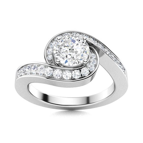 Natural 1.19 CTW Diamond Solitaire Ring 14K White Gold