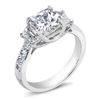 Image 1 : Natural 1.62 CTW Princess Cut & Trapezoids Diamond Engagement Ring 14KT White Gold