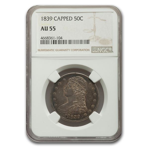 1839 Reeded Edge Half Dollar AU-55 NGC