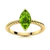 Image 1 : Natural 0.27 CTW Peridot Solitaire Ring 18K Yellow Gold
