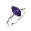 Image 2 : Natural 0.27 CTW Amethyst Solitaire Ring 18K White Gold