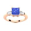 Image 1 : Natural 1.67 CTW Ceylon Sapphire & Diamond Engagement Ring 18K Rose Gold