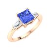 Image 2 : Natural 1.67 CTW Ceylon Sapphire & Diamond Engagement Ring 18K Rose Gold