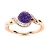 Image 1 : Natural 0.74 CTW Amethyst & Diamond Engagement Ring 14K Rose Gold