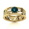 Image 1 : Natural 0.53 CTW Blue Diamond Solitaire Ring 18K Yellow Gold