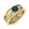 Image 2 : Natural 0.53 CTW Blue Diamond Solitaire Ring 18K Yellow Gold