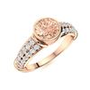 Image 2 : Natural 1.16 CTW Morganite & Diamond Engagement Ring 14K Rose Gold